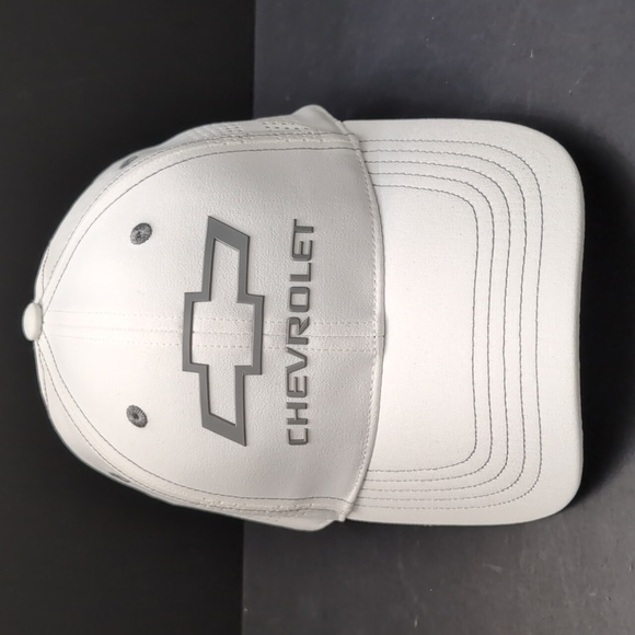 Choko Chevrolet White/ Gray Velcro Strap Back Hat. - Picture 2 of 8